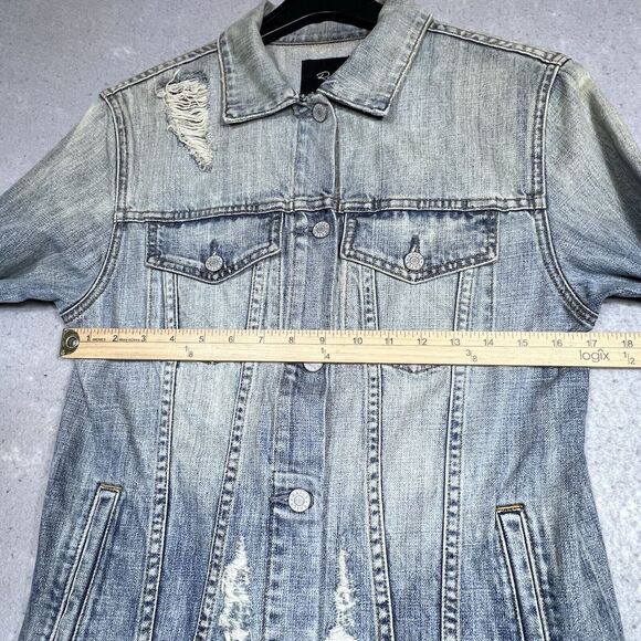 Rails Knox Distressed Denim Jacket Women’s Small Custom Embroidery Factory DYLAN - Picture 9 of 16